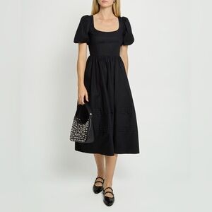 O.P.T. NWT Few Moda Aurelie Black Cotton Midi Dress